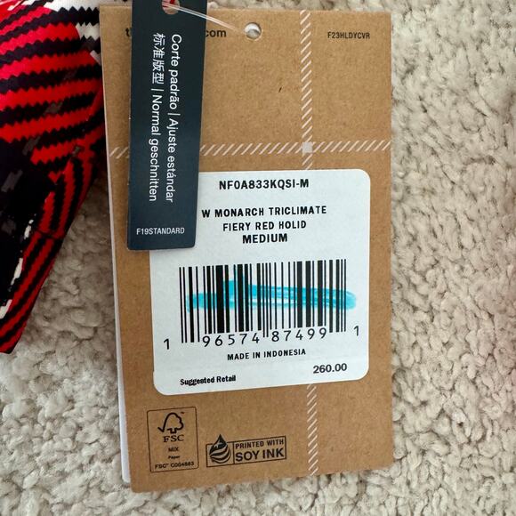 North Face TNF 3 in 1 Monarch Triclimate Jacket Red Plaid Women Ski Snow - Picture 14 of 16